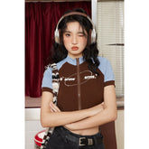 Unisex Jacket Retro Sports Navel Short Cardigan Coat